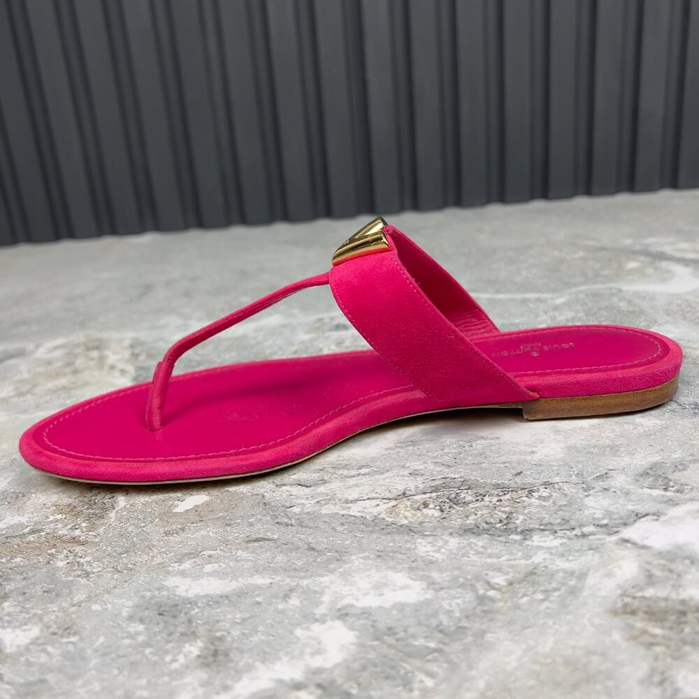 LOUIS VUITTON Bahiana Sandal Flat Pink Suede 5 UK or 8 US or 38 EUR - Picture 6 of 12